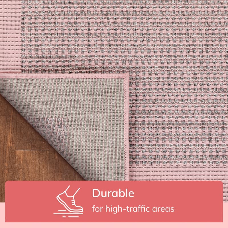 Well Woven Medusa Odin Indoor Outdoor Border Solid Area Rug