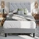 preview thumbnail 13 of 65, VECELO Upholstered Kids Bed Frame with Diamond Tufted Headoard,Twin Size Bed Set of 2