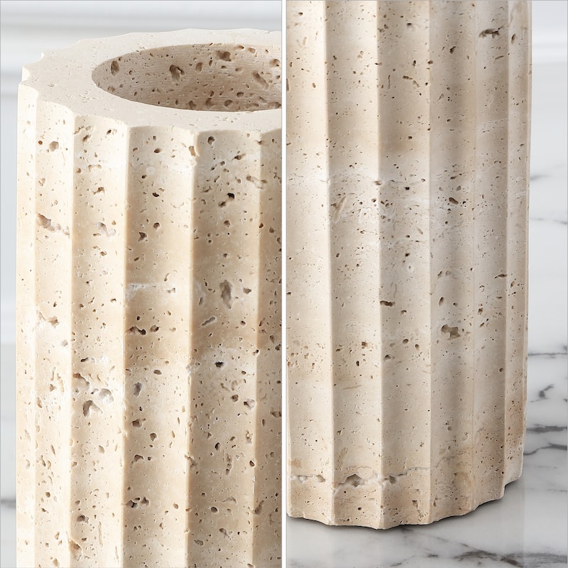 SAFAVIEH Home Teroi Sand Travertine Vase Set of 2