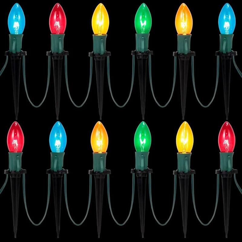 30.75 FT Christmas Pathway Lights Outdoor - Green and Clear