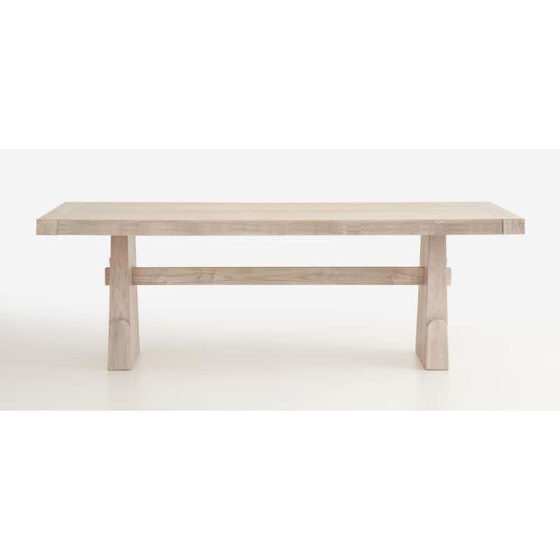 Magnussen Home Herringbone Ridge White Trestle Extendable Dining Table - 83''W x 44''D x 30''H