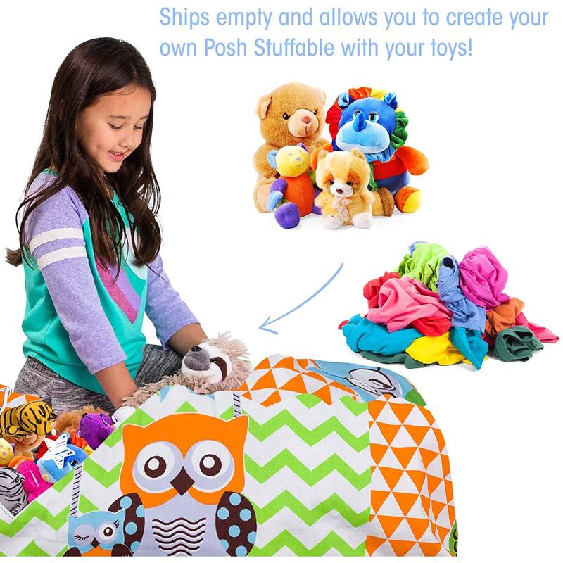 Kids Bean Bag Chair Cover Stuffed Animal Storage or Toy Organizer