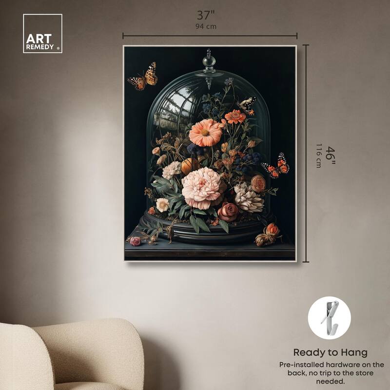 Bell Jar Garden I Canvas by Art Remedy