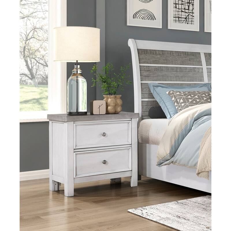 1pc Bedroom Nightstand of 2 Drawers
