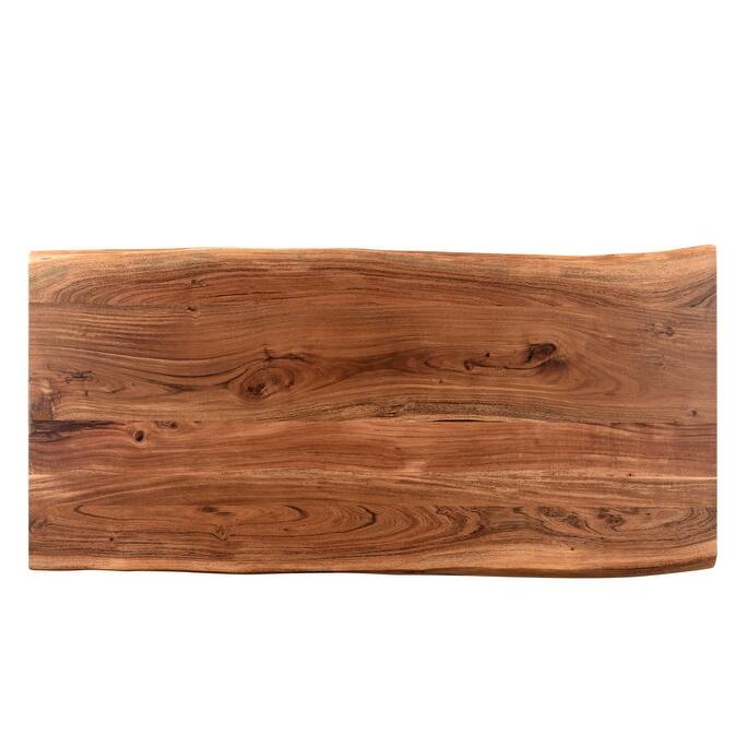 HomeRoots 51" Brown Solid Wood Sled Coffee Table - 51