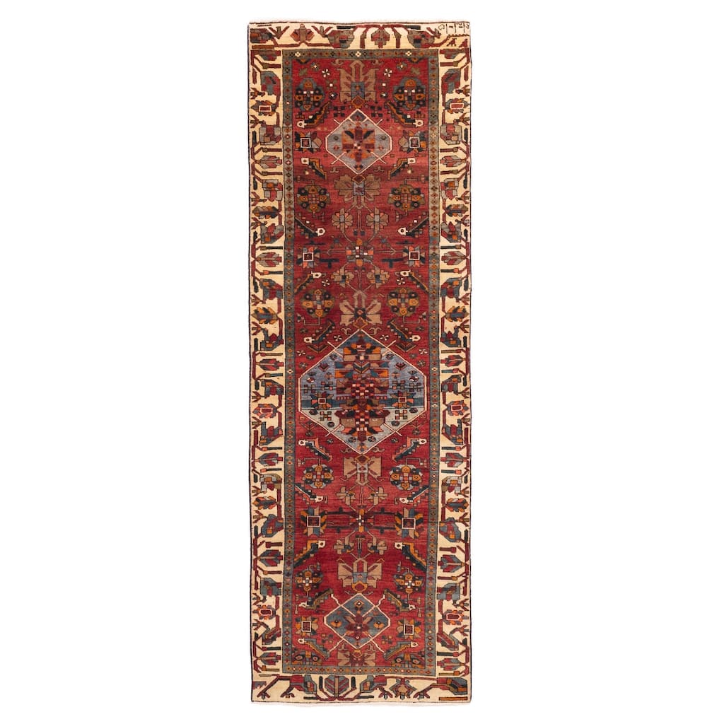 ECARPETGALLERY Hand-knotted Konya Anatolian Dark Red Wool Rug - 3'3 x 10'6