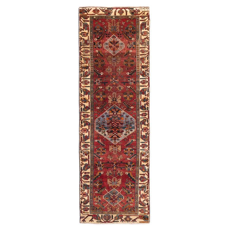 ECARPETGALLERY Hand-knotted Konya Anatolian Dark Red Wool Rug - 3'3 x 10'6