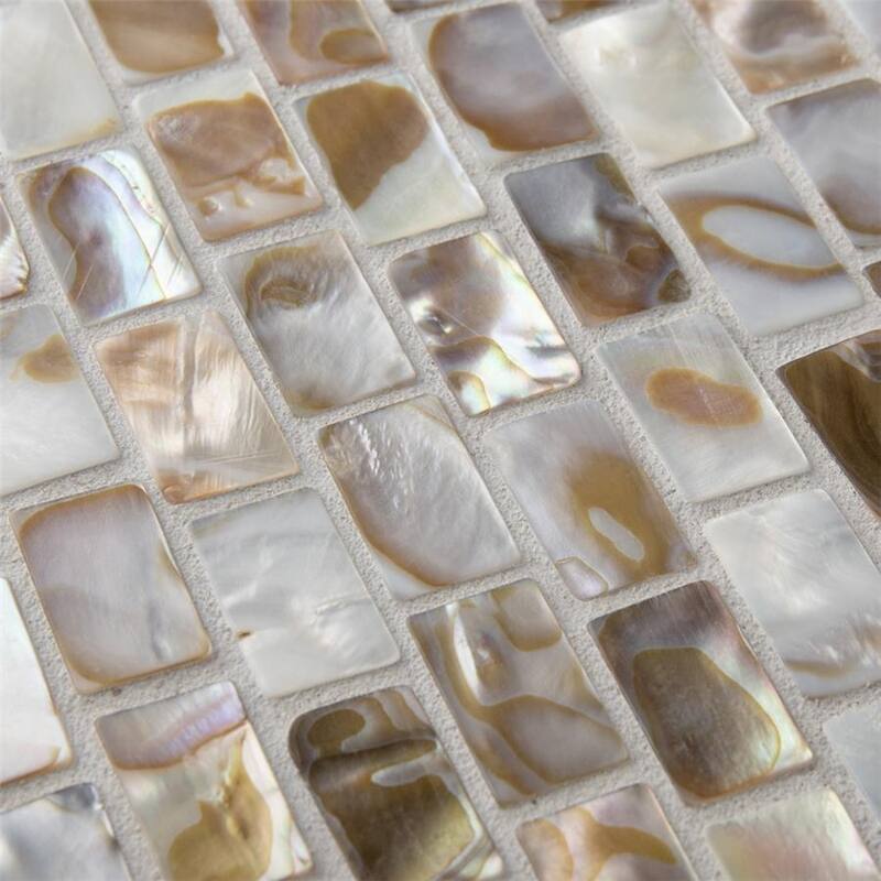 Merola Tile Conchella Subway Natural 12-1/4" x 12-1/2" Natural Shell Wall Tile