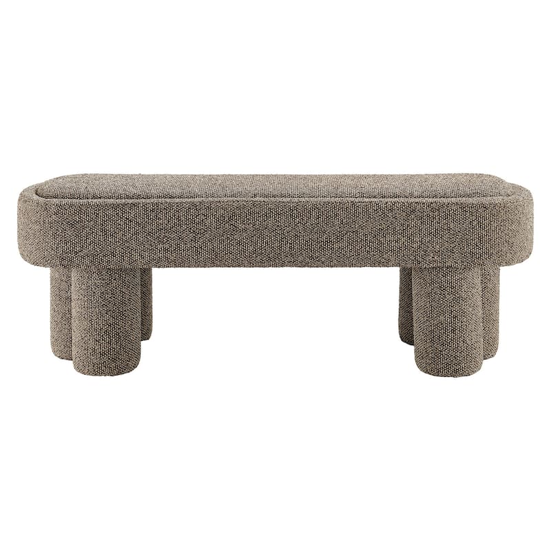 Mossi 52-Inch Oval Boucle Fabric Bench