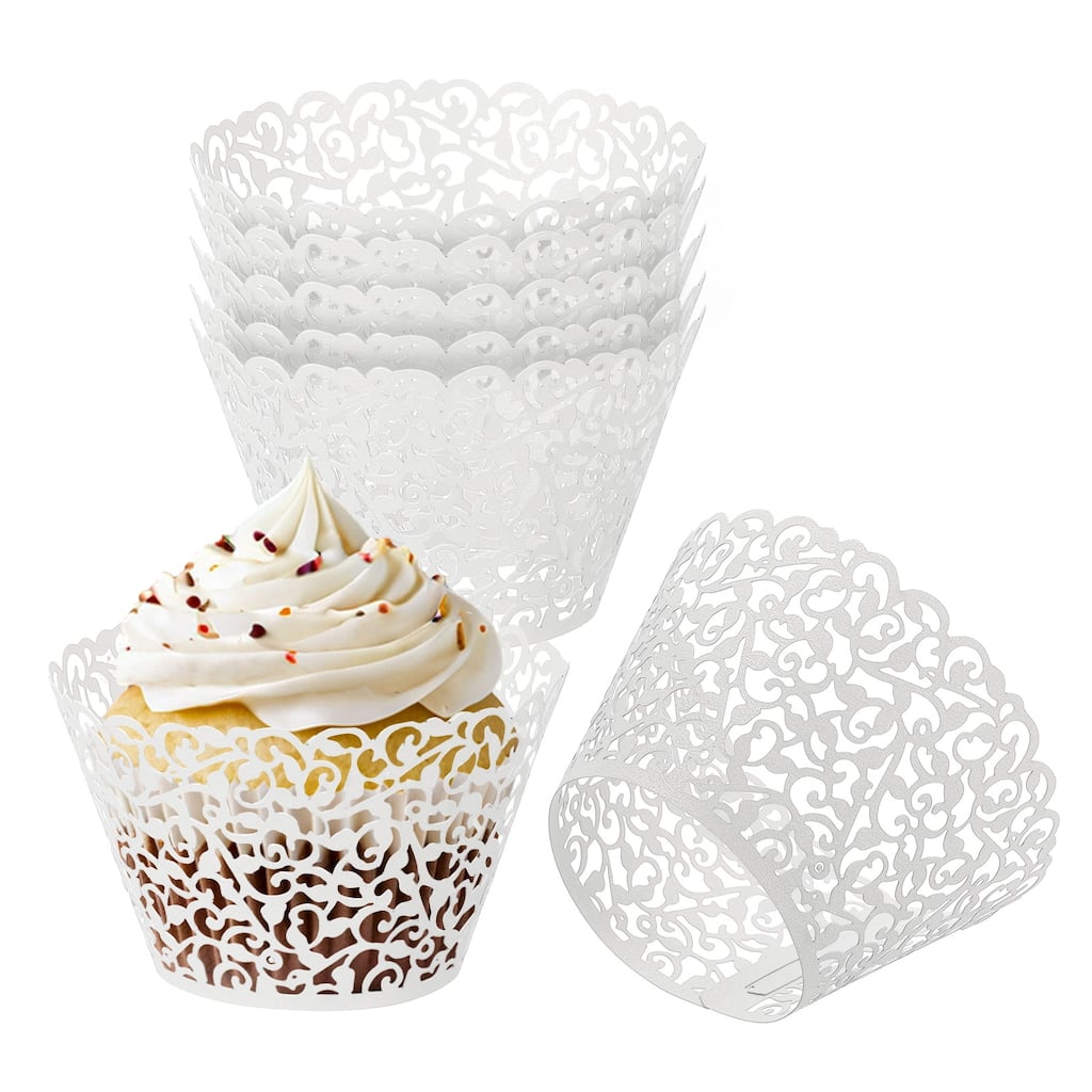 Cupcake Wrappers Paper, 50 Pack Baking Cups Standard Vine Decor