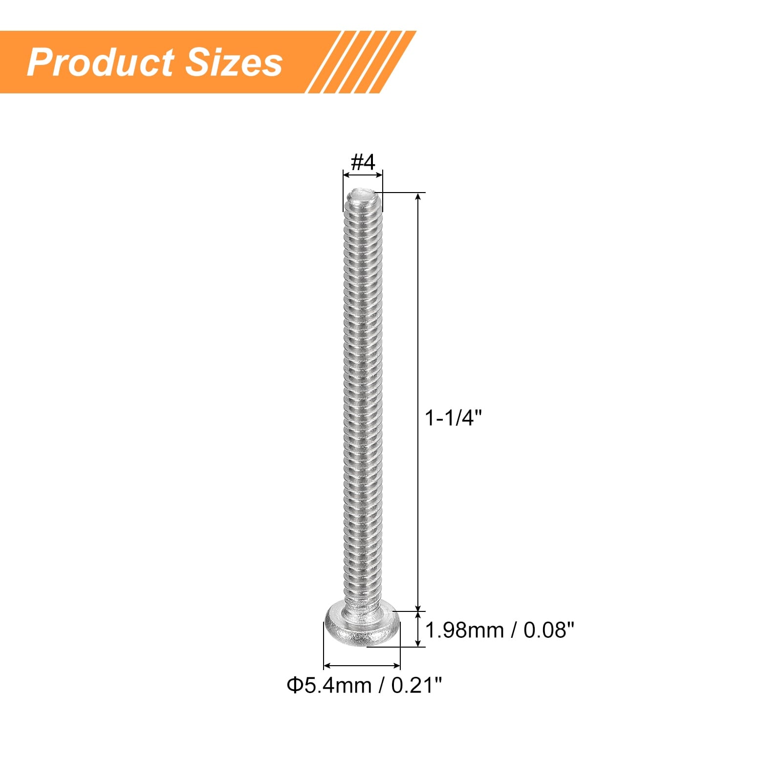 Pan Head Machine Screws, Stainless Steel Screw, Phillips Drive, Fully Threaded
