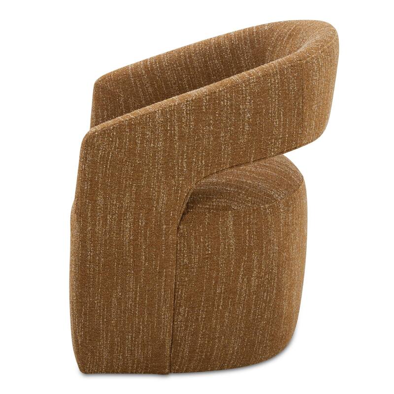 NADAAL STUDIOS Melisande,Rolling Dining Chair With Boucle Upholstery - 25.5"W x25.5"D x32.25"H