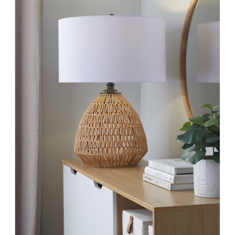 The Curated Nomad Safa 29" Rattan Table Lamp