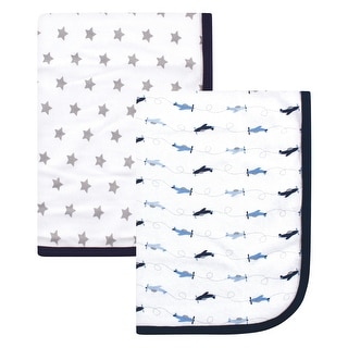 Luvable Friends Baby Boy Cotton Swaddle Blanket, Airplane, One Size - Airplane - One Size