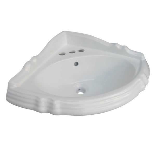 Renovators Supply White Corner Pedestal Sinks Sheffield Basin Only Overstock 12636184
