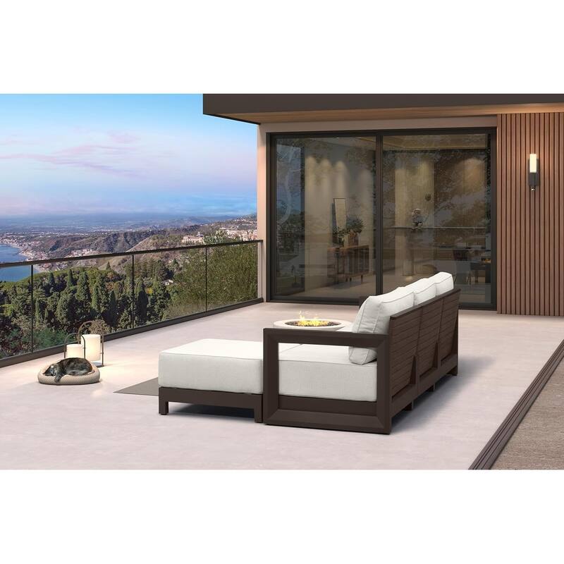 PURPLE LEAF Caesar white Sofas Sectionals 4-18 Piece with 9.6" Thick Cushion for Yard Porch Deck Outdoor Patio Conversation Sets