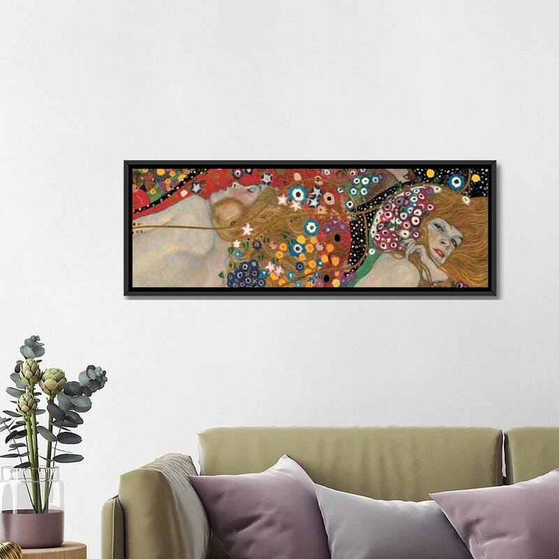 iCanvas "Sea Serpents, Detail I" by Gustav Klimt Framed Canvas Print