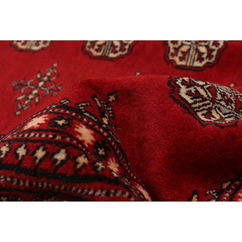 ECARPETGALLERY Hand-knotted Peshawar Bokhara Red Wool Rug - 5'9 x 8'2
