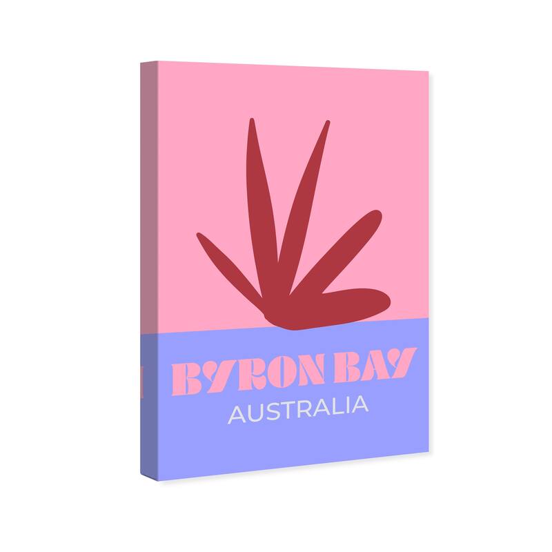 Wynwood Studio Canvas World and Countries Travel to Byron Bay Pink Modern & Contemporary Wall Art Canvas Print