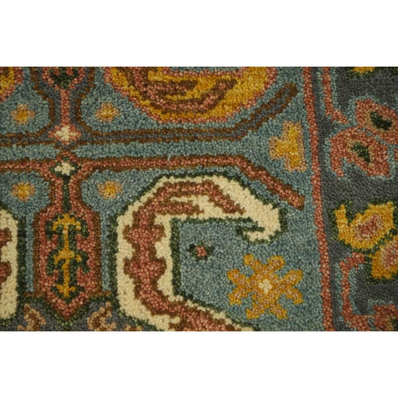 Hand Knotted Oriental 100% Wool Carpet Traditional Geometric Green Kazak Runner Rug - 10' 1'' X 2' 5''