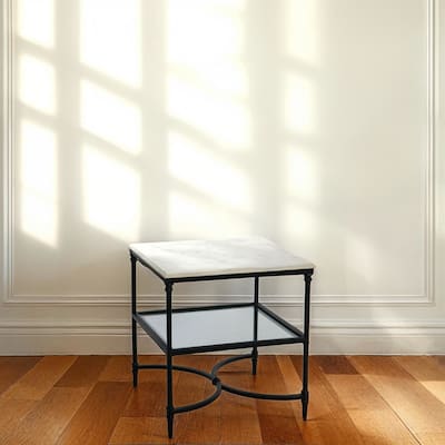 Marble and Metal End Table