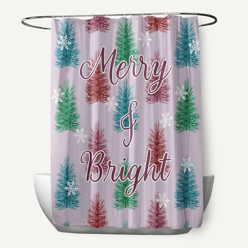 Merry and Bright Shower Curtain - Light Purple