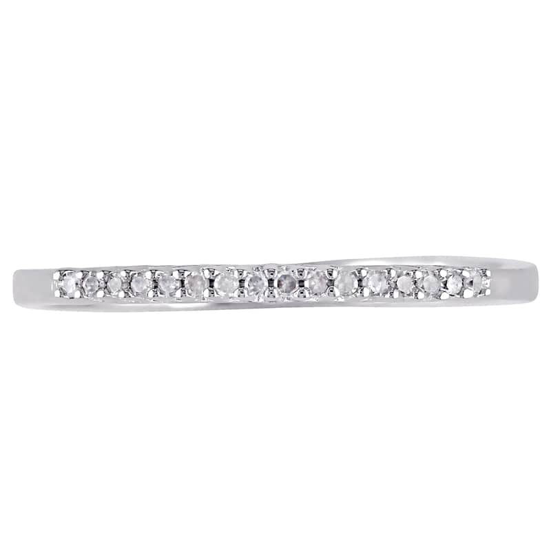 Miadora Sterling Silver Diamond Accent Wedding Band