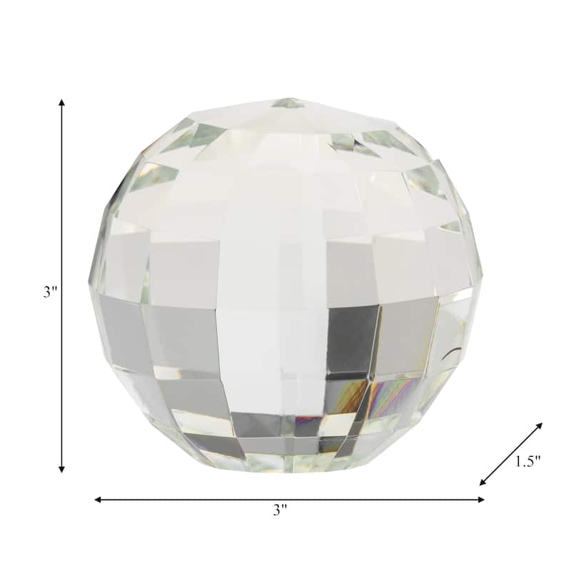 Sagebrook Home Contemporary Clear Crystal Orb Ball Decor