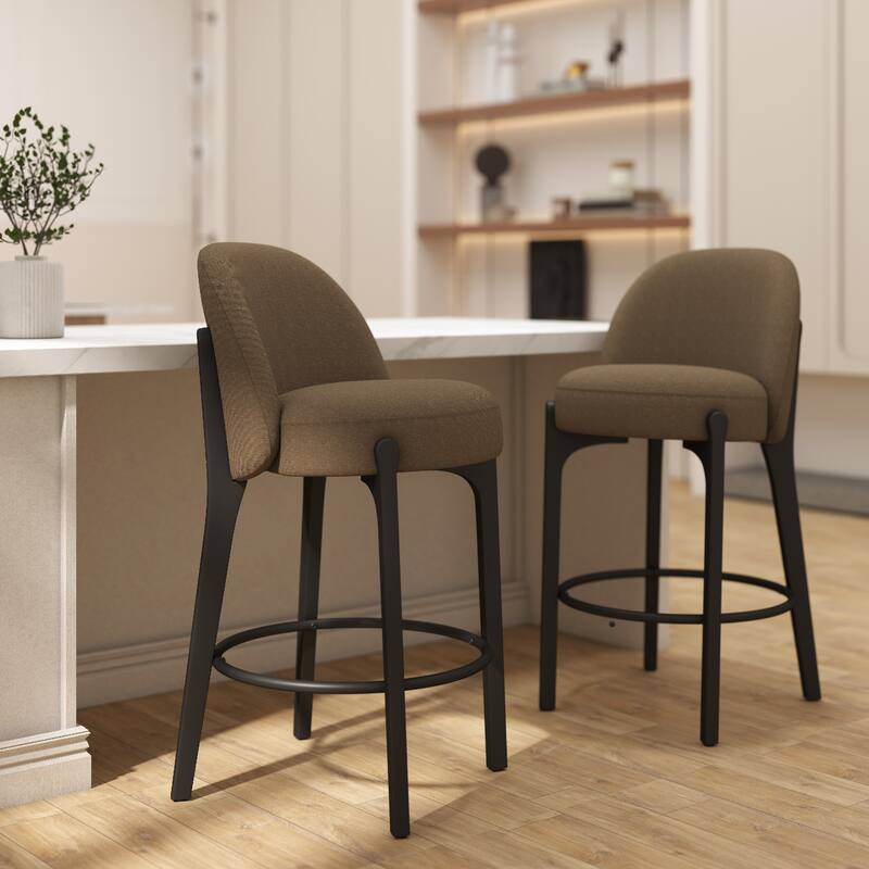 set of 4 Upholstered Counter Height Bar Stools
