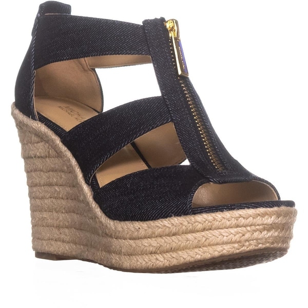 michael kors denim wedges