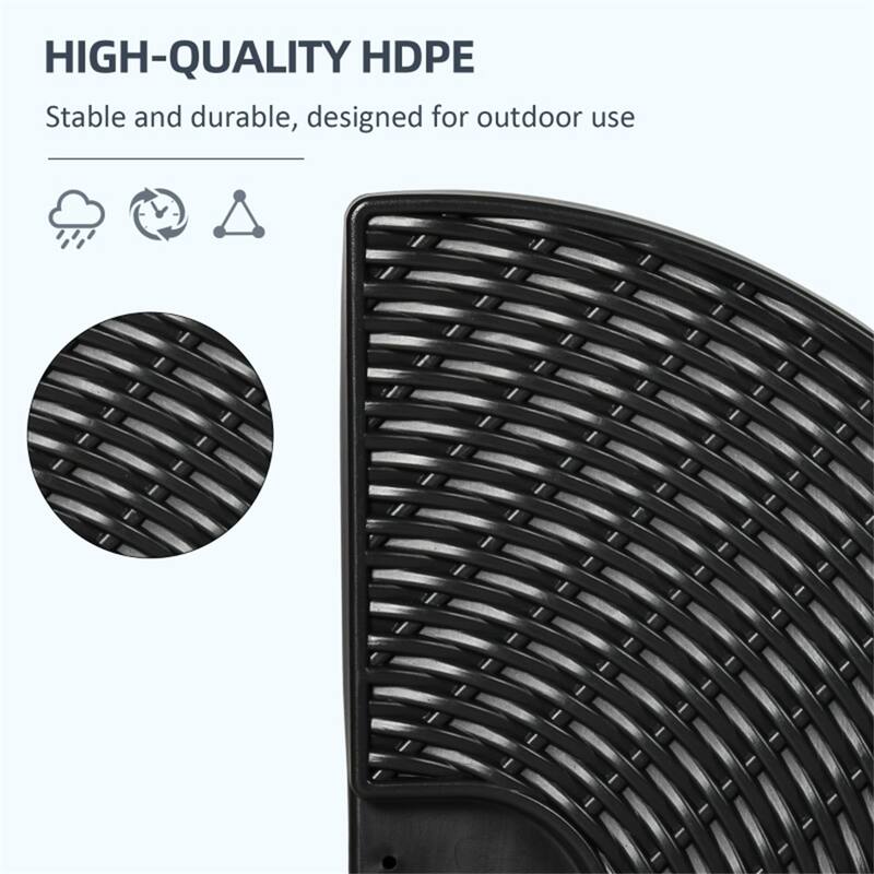 HDPE Cantilever Umbrella Base Weight Plate Set 4 Piece Sand or Water Fillable with Wicker Style Finish - 39.25" Dia. x 3.25" H