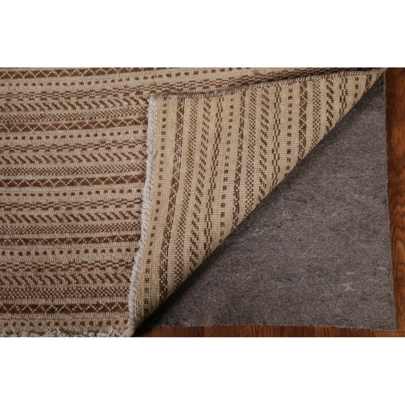Striped Modern Gabbeh Runner Rug Handmade Wool Carpet - 2'6"x 11'8"