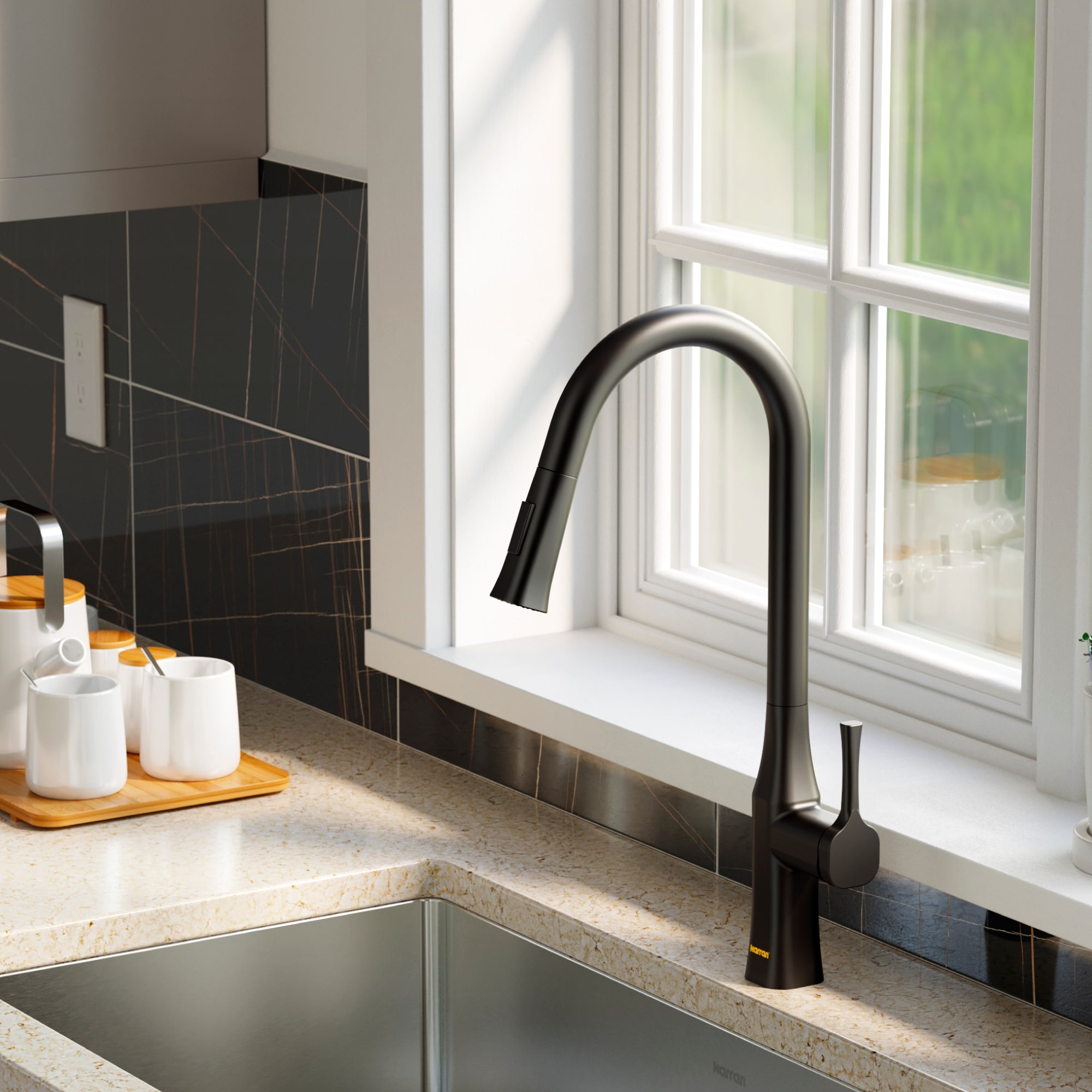 Karran Standerton KKF140 Single Handle Pull-Down Sprayer Kitchen Faucet