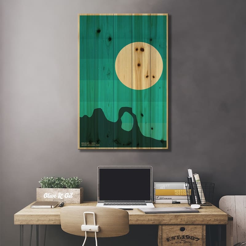 Arches Print On Wood by Jazzberry Blue - Multi-Color