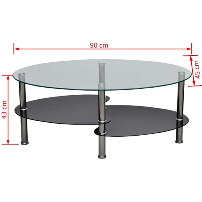 vidaXL Metal Frame Glass Tabletop Coffee Side Table Living Room White/Black