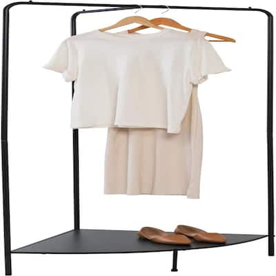 Freestanding Corner Clothing Garment Rack - 24"D x 24.5"W x 64"H