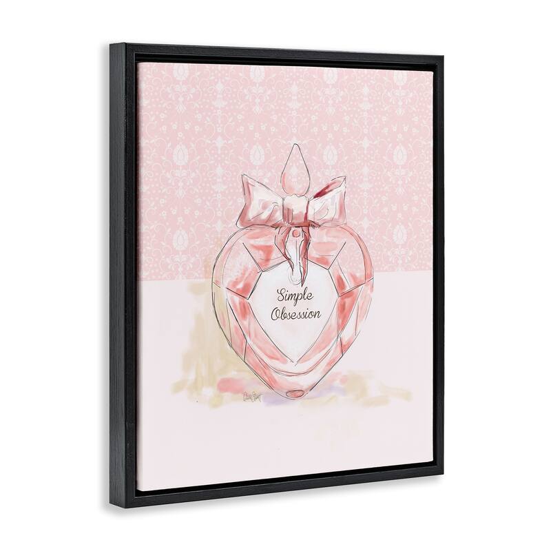 Stupell Simple Obsession Pastel Perfume Framed Floater Canvas Wall Art Design By Carol Robinson
