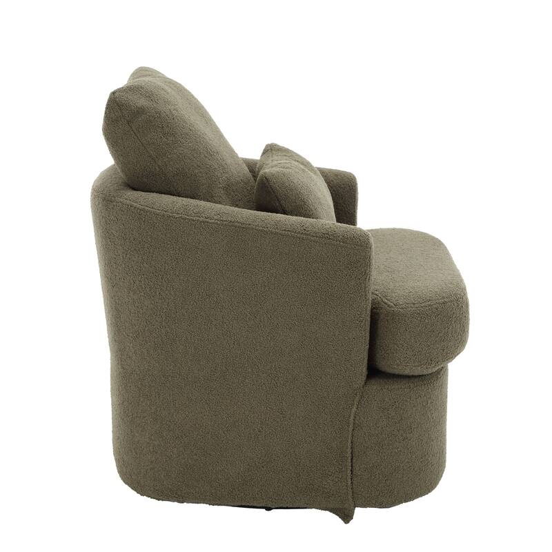 Swivel Barrel Chair, Comfy Round Accent Sofa Chair for Living Room, 360 Degree Swivel Barrel Club Chair, Leisure Arm Chair