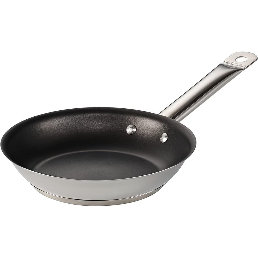 8-Inch Tri-Ply Base Stainless Steel Small Frying Pan, Dishwasher Safe, Black