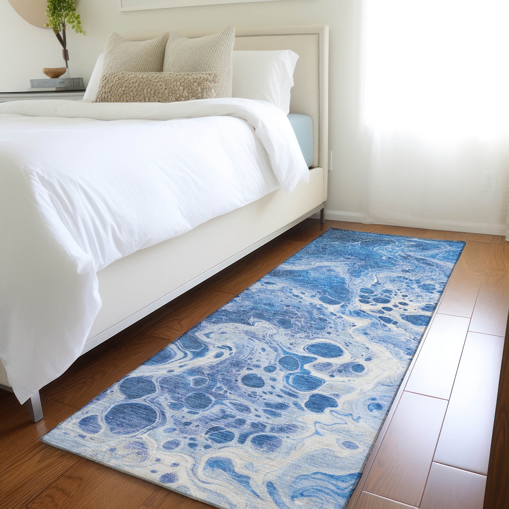 Machine Washable Indoor/ Outdoor Abstract Chantille Rug