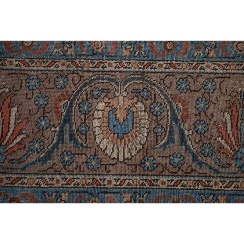 Grey Tabriz Persian Vintage Area Rug Hand-Knotted Wool Carpet - 9'3" x 12'8"