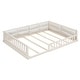 preview thumbnail 7 of 19, Montessori Floor Bed w/ Safety Guardrails, Upholstered Pillow, Full Size Solid Pine Wood Bed Frame w/ Slats for Toddlers, Kids