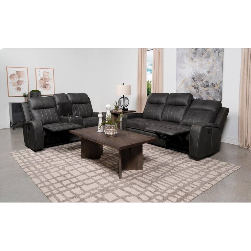 Forrest 2-piece Grey Motion Reclining Sofa Set