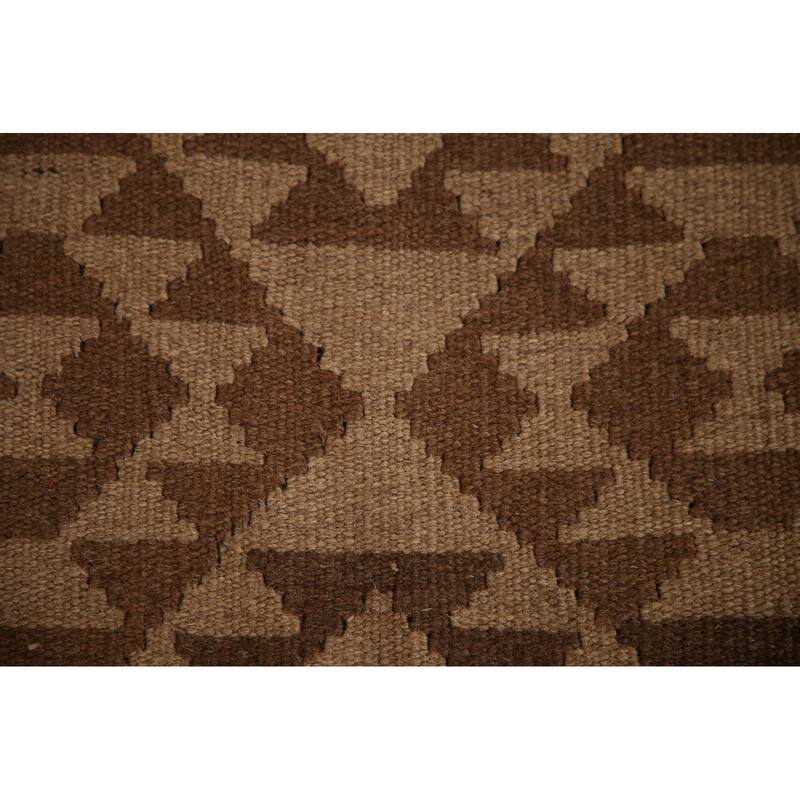 Reversible Kilim Area Rug Hand-woven Wool Carpet - 3'3" x 4'10"
