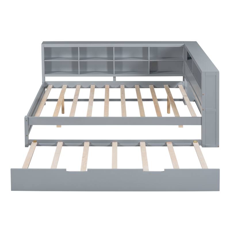 DayBed with Trundle, Storage Shelf and USB Charging Ports