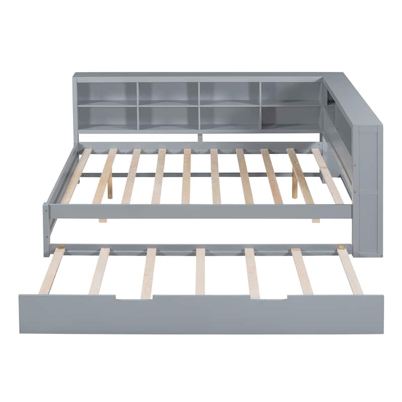 Wooden Full Size DayBed with Trundle and USB Charging Ports