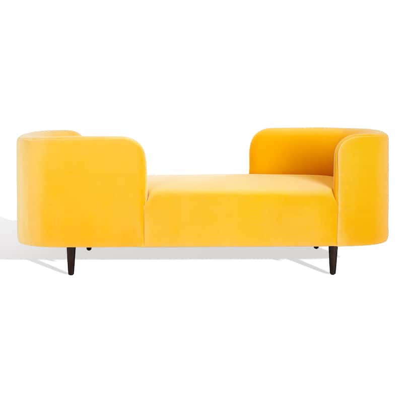 SAFAVIEH Couture Frieda Velvet Tete A Tete Chair - 82Wx32Dx30H - Mustard