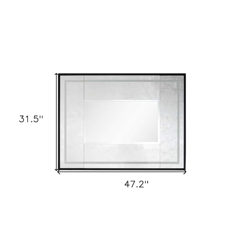 HomeRoots 32" Silver Wood Framed Accent Mirror - 47.2' X '31.5' X '0.9