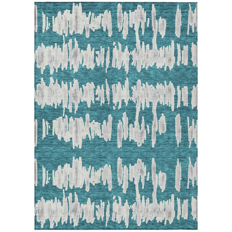 HomeRoots Striped Transitional Rectangle Outdoor Rug