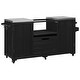 preview thumbnail 6 of 18, 66.5" Outdoor Kitchen Island for Big Green Egg Grills, Solid Wood Grill Cart with Stainless Steel Top